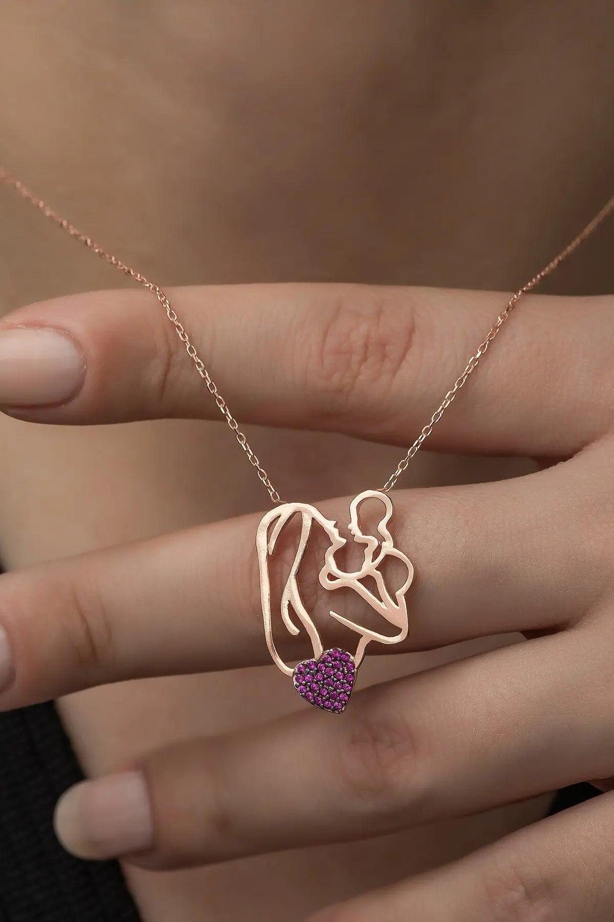 Mother Baby Necklace Sterla jewelry