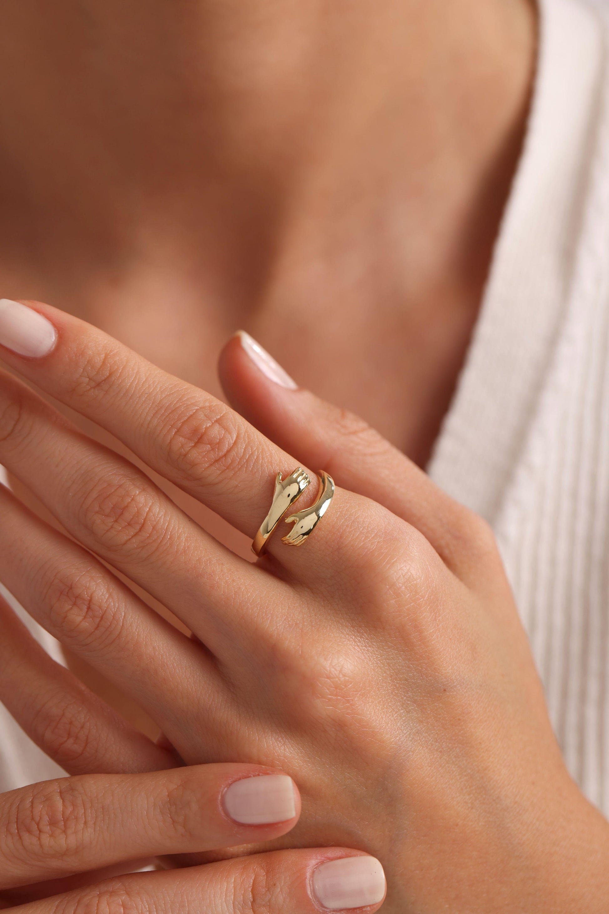 Gold Plated Hugging Hands