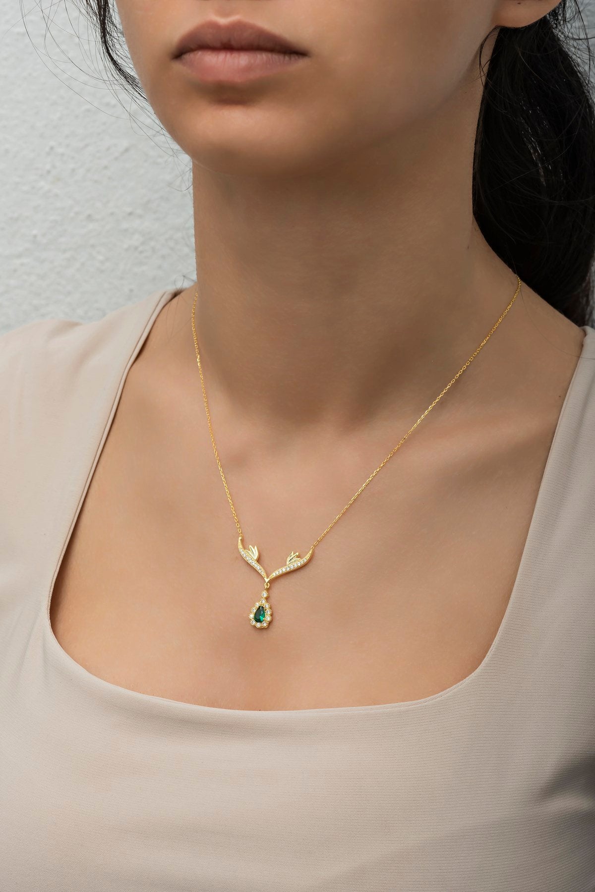 Emerald lvy Gold plated Necklace