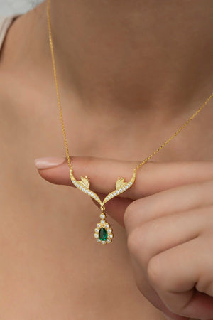 Emerald lvy Gold plated Necklace