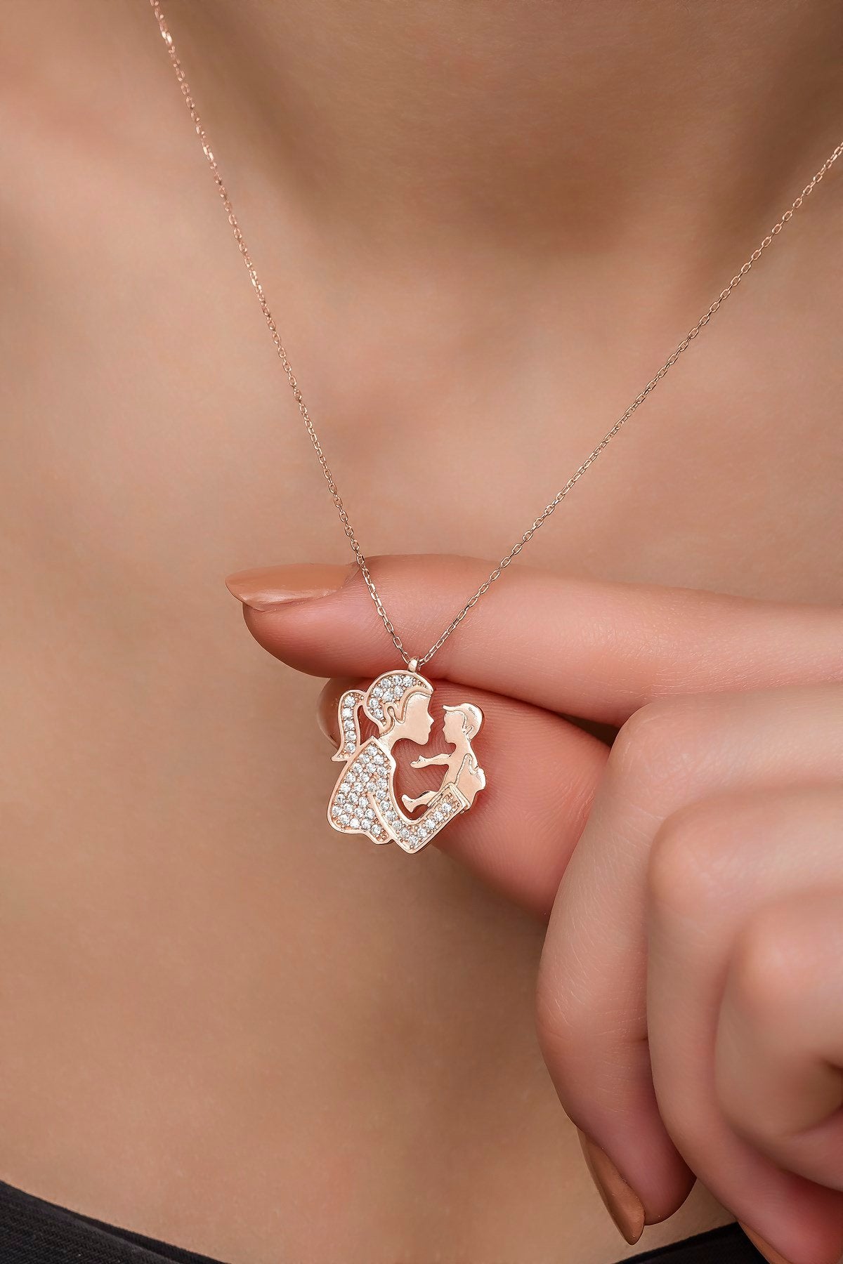 Baby and Mother Necklace