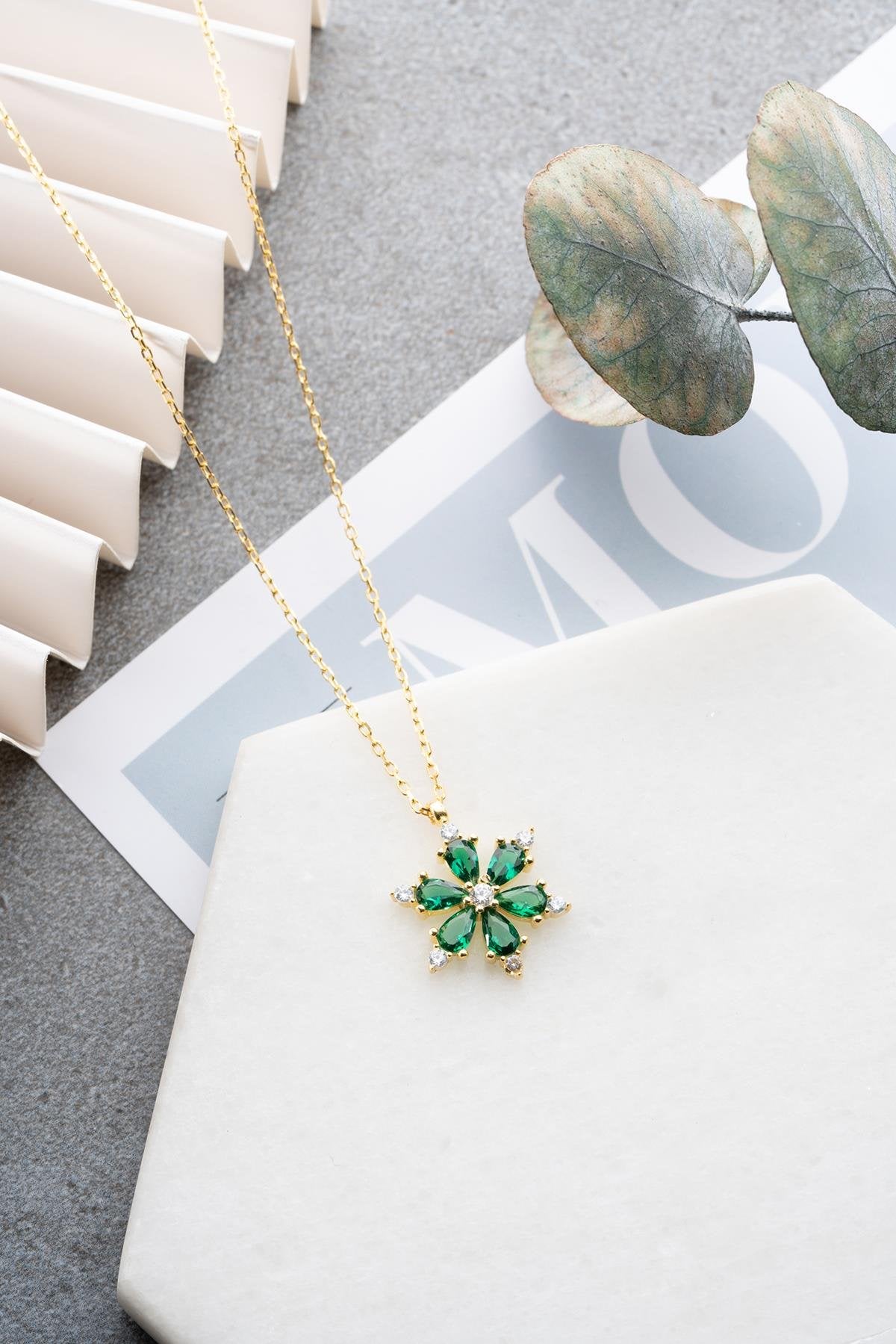 Emerald Noura Gold plated Necklace