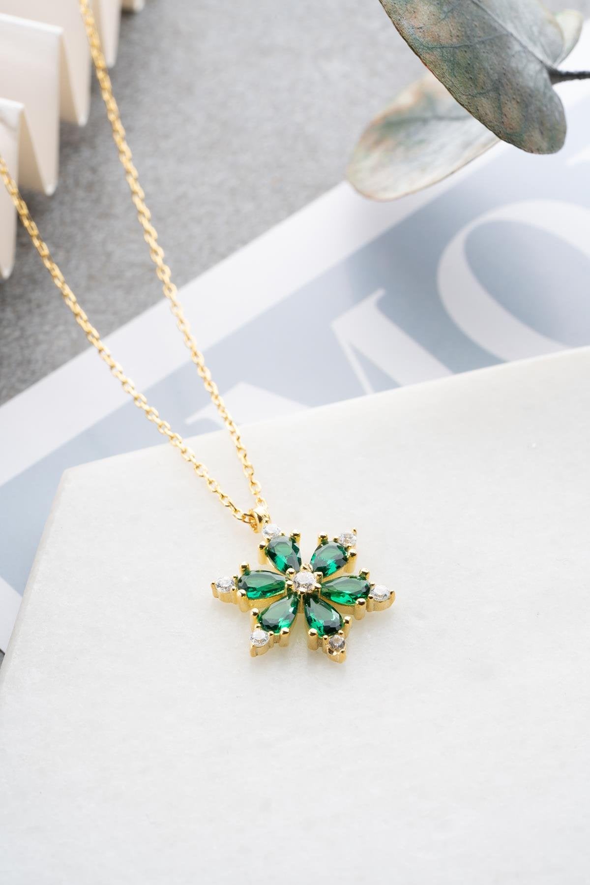 Emerald Noura Gold plated Necklace