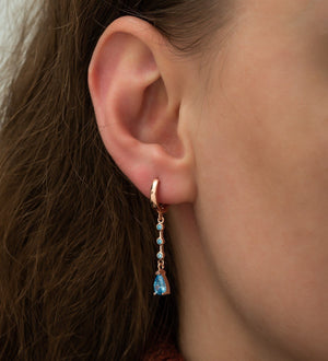 Aquamarine Stone Dangle  Earrings