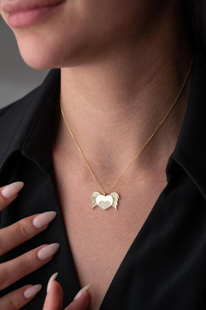 Winged Heart Gold plated Necklace