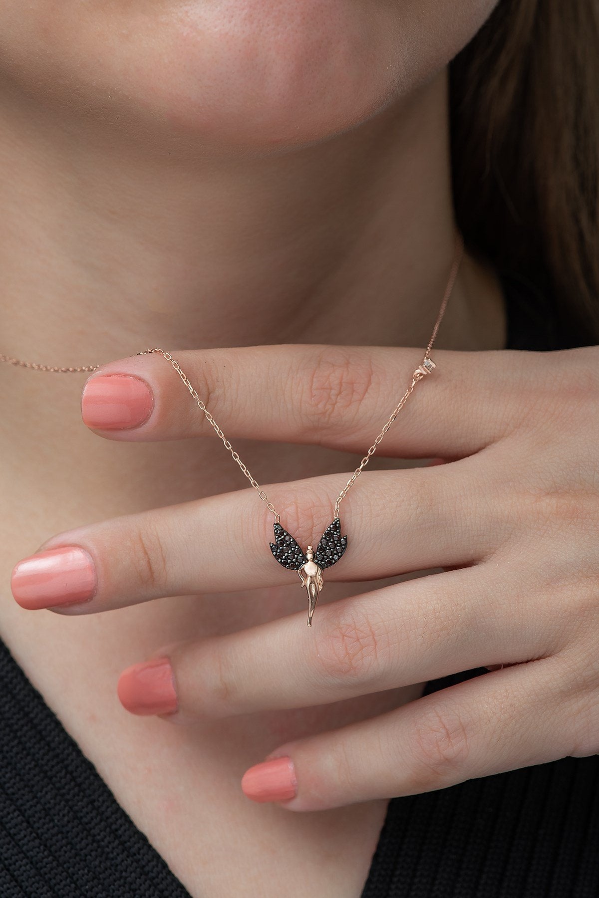 Celestial Dancer Black zircon Necklace