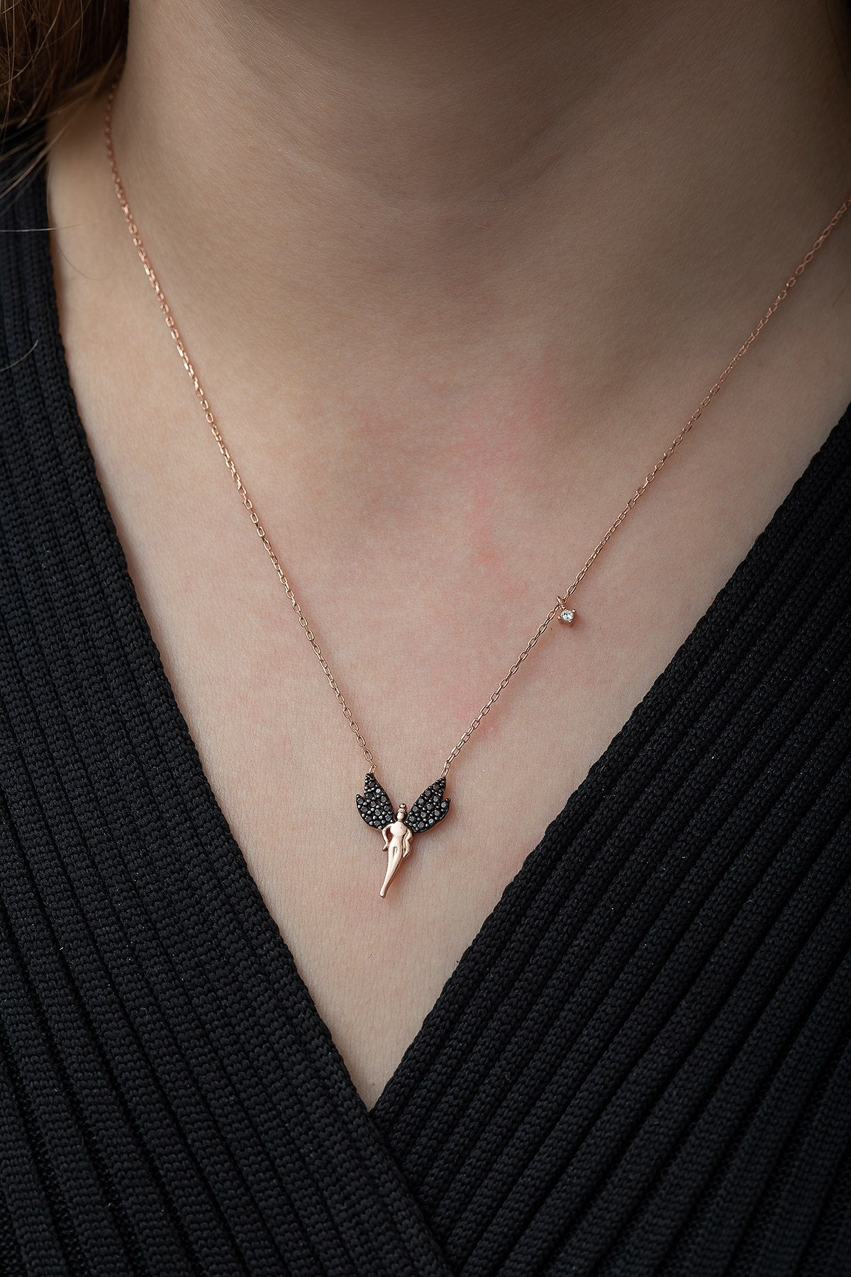 Celestial Dancer Black zircon Necklace