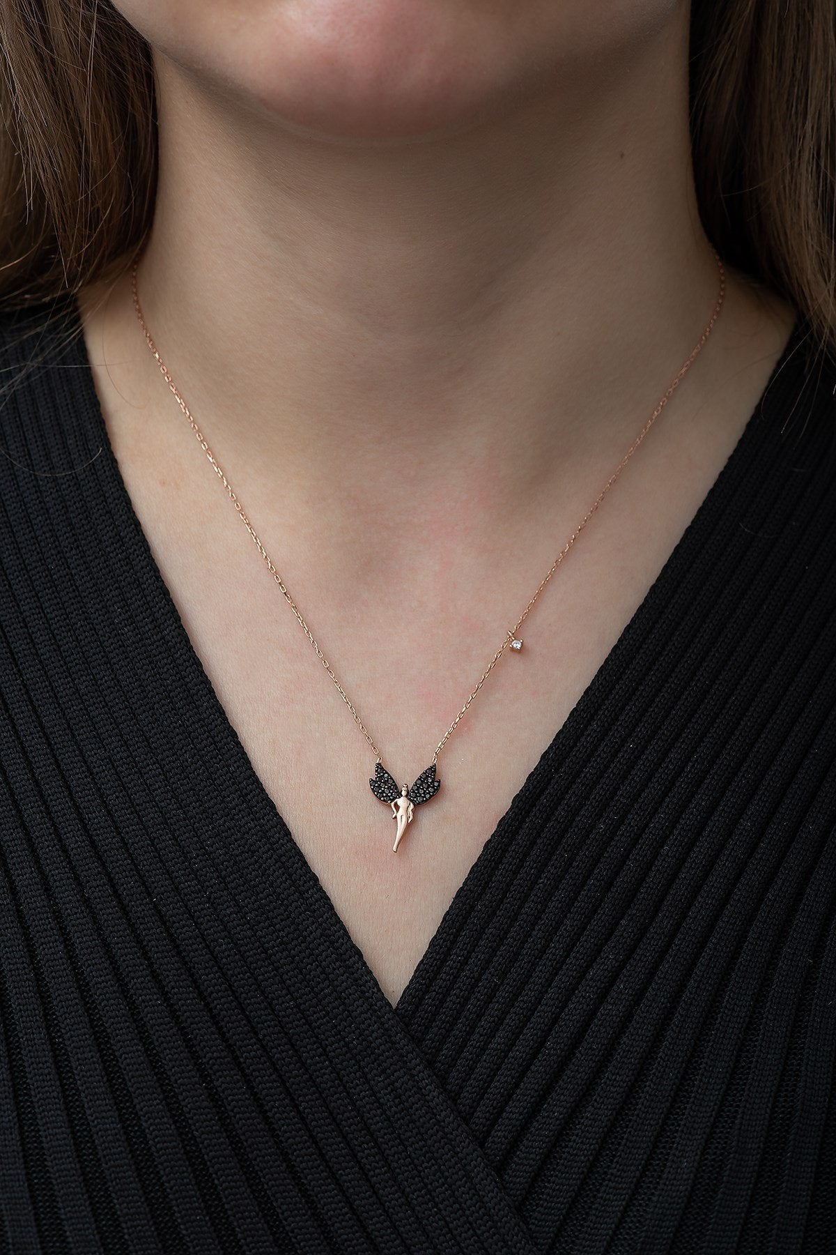 Celestial Dancer Black zircon Necklace