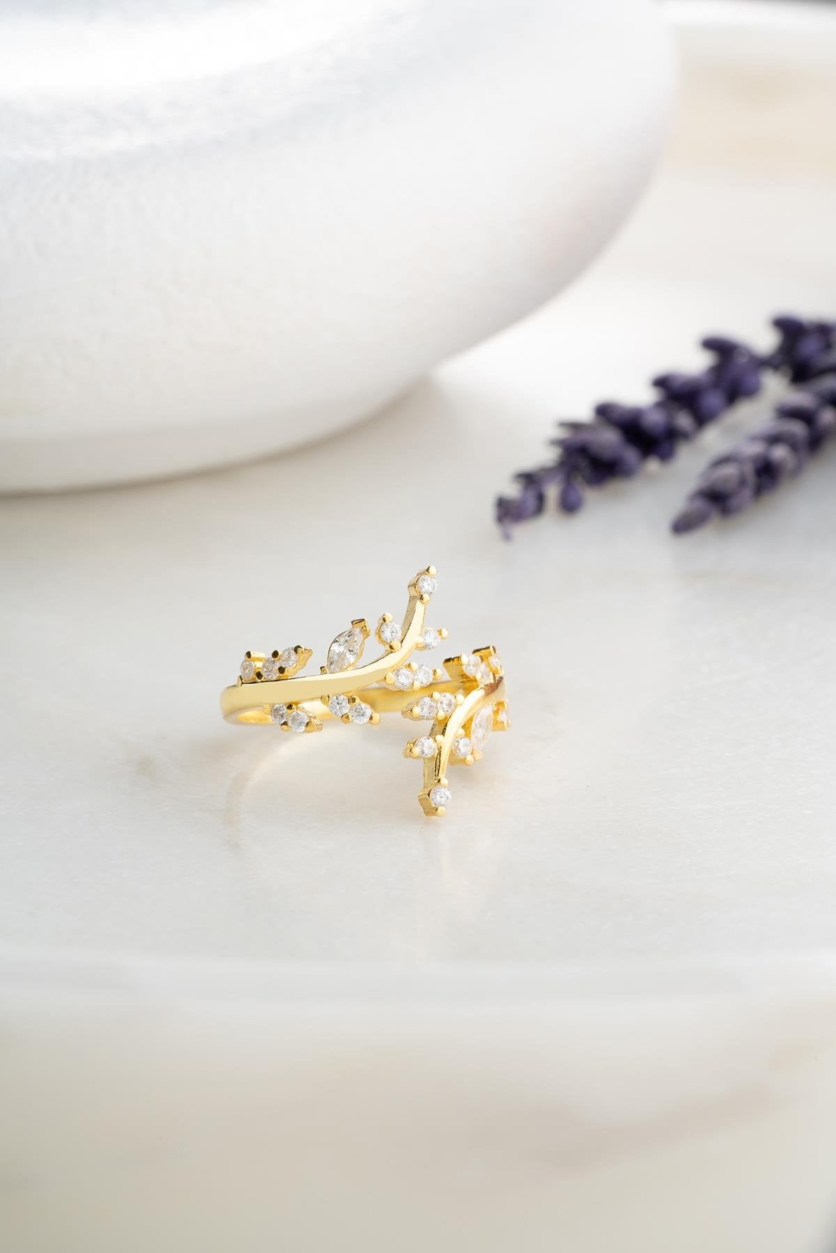 Seraphina Branch Gold plated Ring