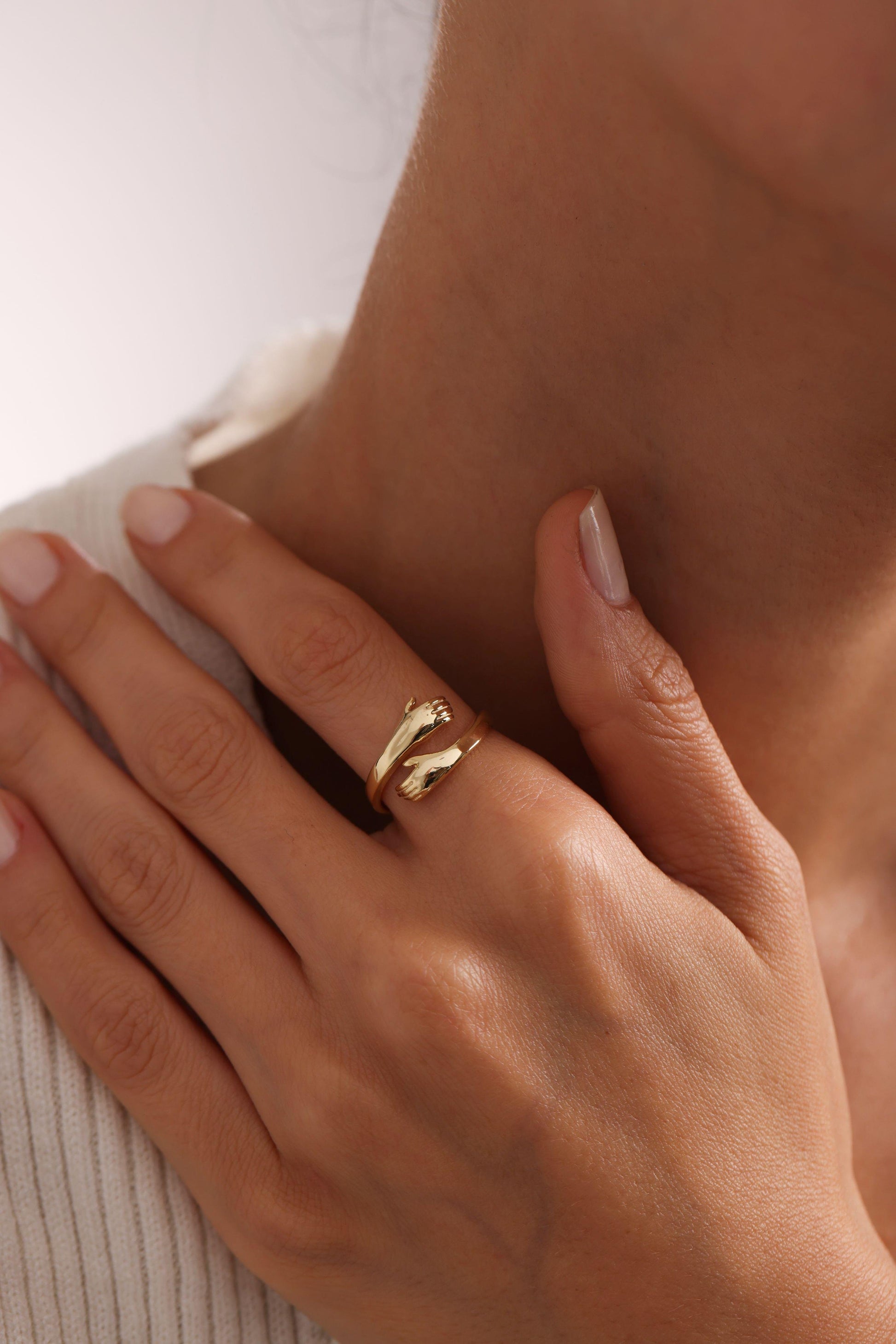 Gold Plated Hugging Hands