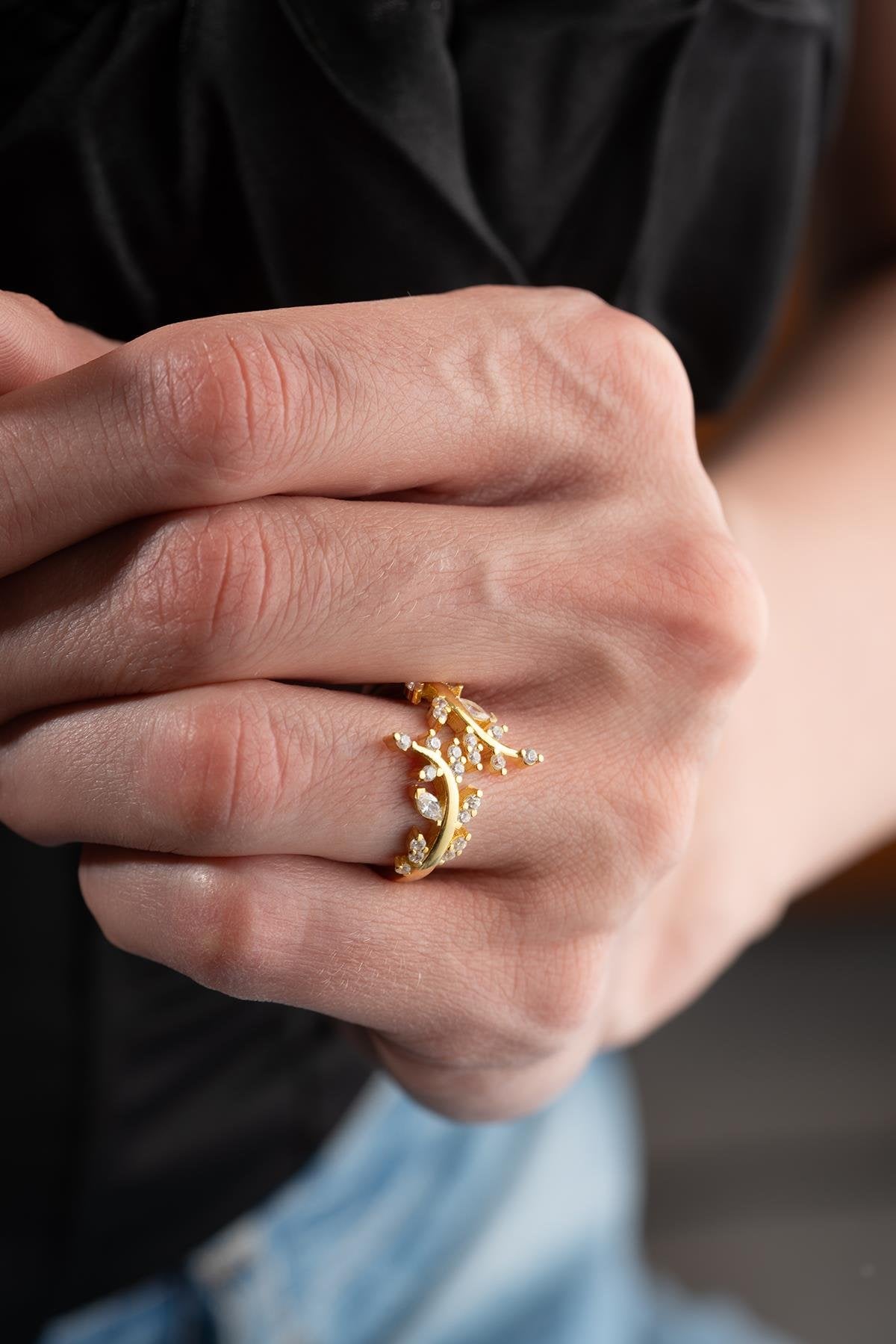 Seraphina Branch Gold plated Ring