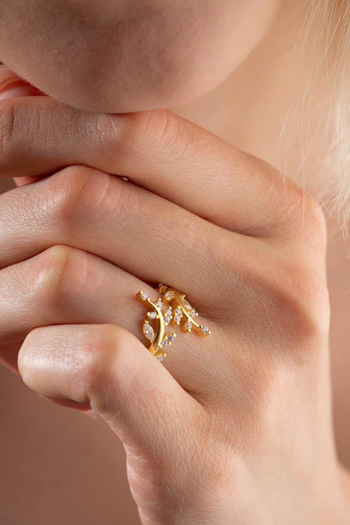 Seraphina Branch Gold plated Ring